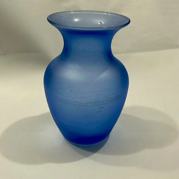 Blue Frosted Vase - Picture 1 of 2